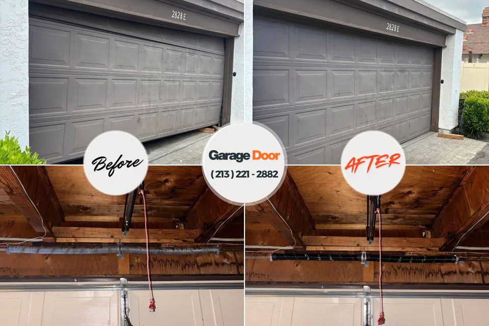 Before and after: garage door repair Country Lake Estates, NJ